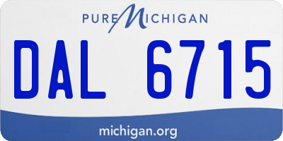 MI license plate DAL6715