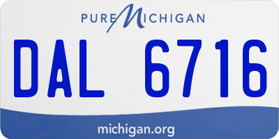 MI license plate DAL6716