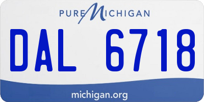 MI license plate DAL6718