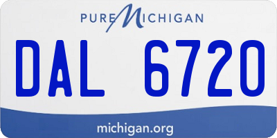 MI license plate DAL6720