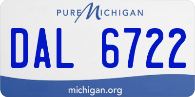 MI license plate DAL6722