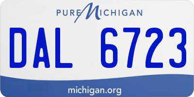 MI license plate DAL6723
