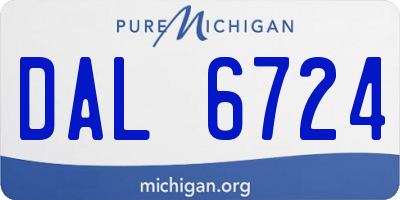 MI license plate DAL6724