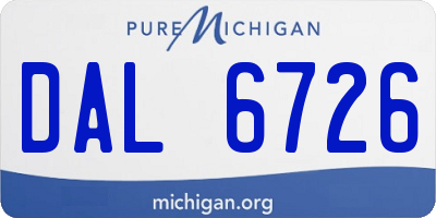 MI license plate DAL6726