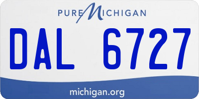MI license plate DAL6727