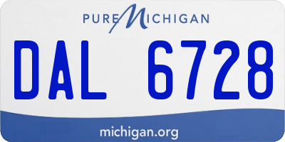 MI license plate DAL6728