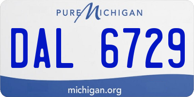 MI license plate DAL6729