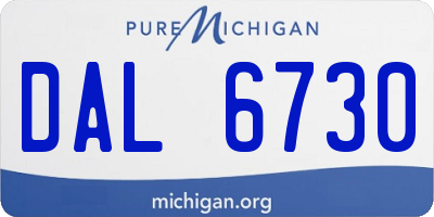 MI license plate DAL6730