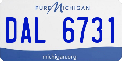 MI license plate DAL6731