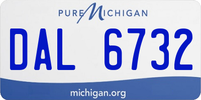 MI license plate DAL6732