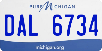 MI license plate DAL6734