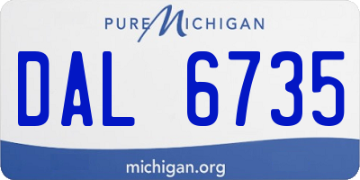 MI license plate DAL6735