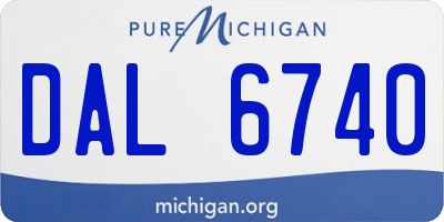 MI license plate DAL6740
