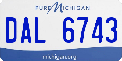 MI license plate DAL6743