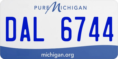 MI license plate DAL6744