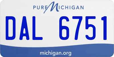MI license plate DAL6751