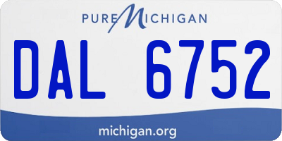 MI license plate DAL6752