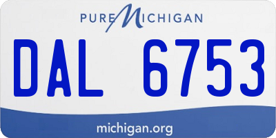 MI license plate DAL6753
