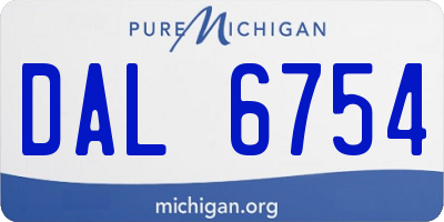 MI license plate DAL6754