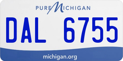 MI license plate DAL6755