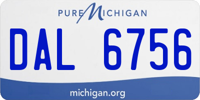 MI license plate DAL6756