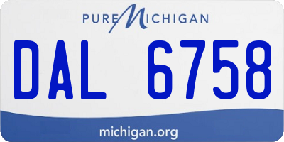 MI license plate DAL6758