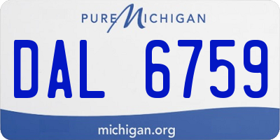 MI license plate DAL6759