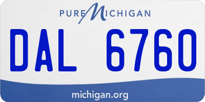 MI license plate DAL6760
