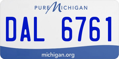 MI license plate DAL6761