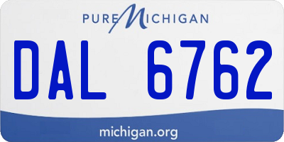 MI license plate DAL6762