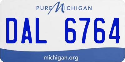 MI license plate DAL6764