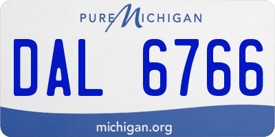 MI license plate DAL6766