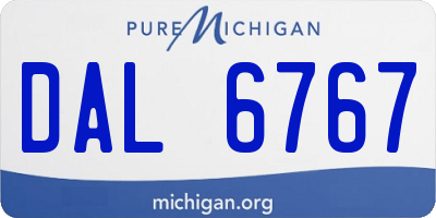 MI license plate DAL6767