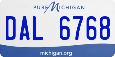 MI license plate DAL6768