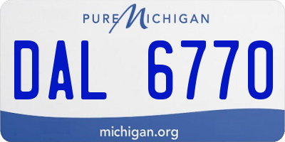 MI license plate DAL6770