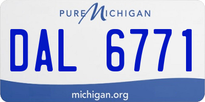 MI license plate DAL6771