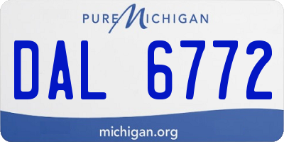 MI license plate DAL6772