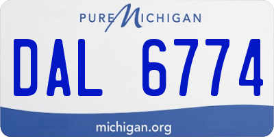MI license plate DAL6774
