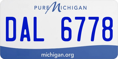 MI license plate DAL6778