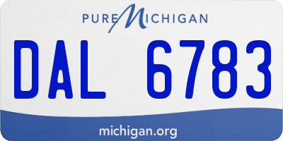 MI license plate DAL6783