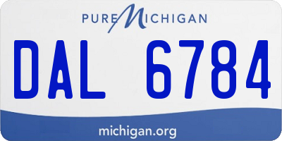 MI license plate DAL6784