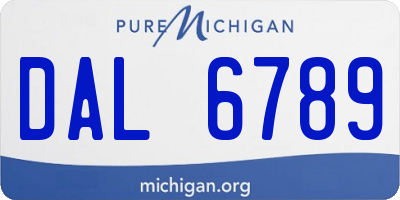 MI license plate DAL6789