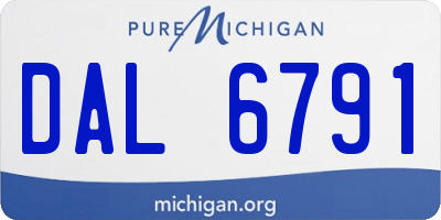 MI license plate DAL6791