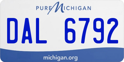 MI license plate DAL6792