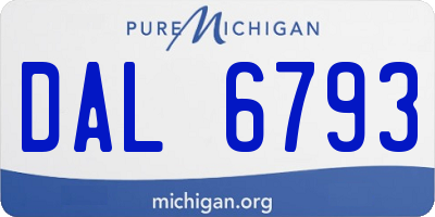 MI license plate DAL6793