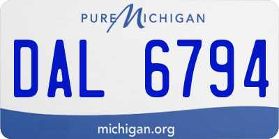 MI license plate DAL6794