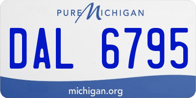 MI license plate DAL6795