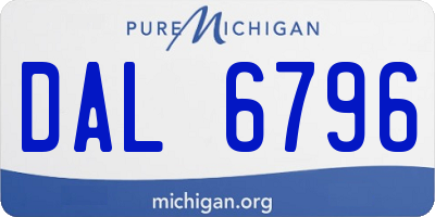 MI license plate DAL6796