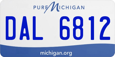 MI license plate DAL6812