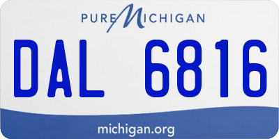 MI license plate DAL6816
